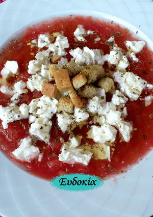 Φωτογραφία της συνταγής ! Κρύα ντοματόσουπα με φέτα