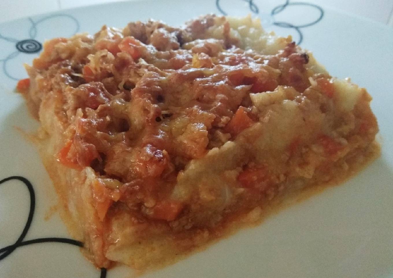 Pastel de coliflor con carne picada