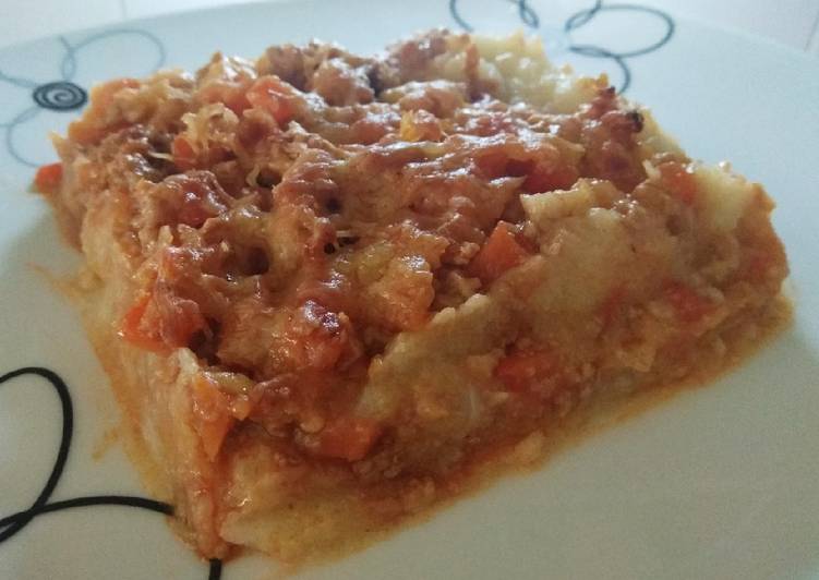 Pastel de coliflor con carne picada