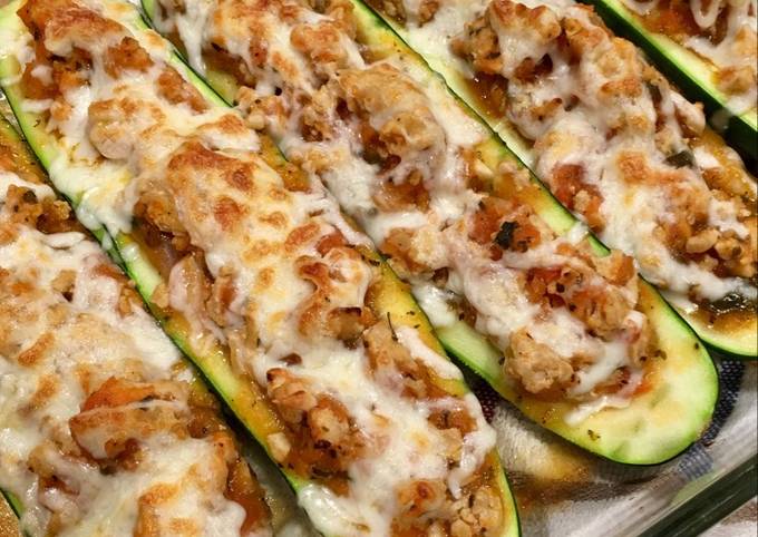 Stuffed Zucchini w/ homemade Sauce