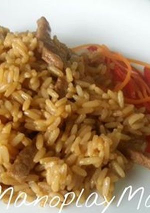 Una foto de Arroz de aprovechamiento con ternera en gme, gmf y tradicional:
