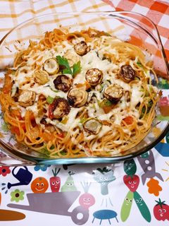 Una foto de Espaguetis con fideos de calabacín