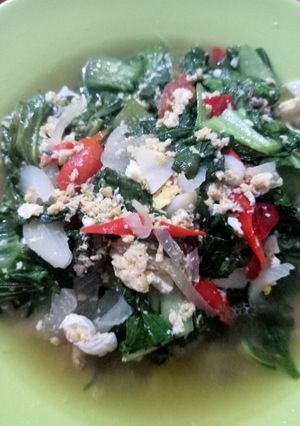Foto resep Oseng pakcoy telur