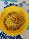 Nutrela soya chunks brown rice pulao