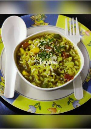 A picture of Maggi Soupy Noodles (No fire,No oil).