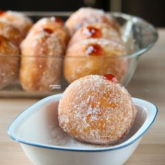 A picture of Soft and Fluffy Jelly Donuts.