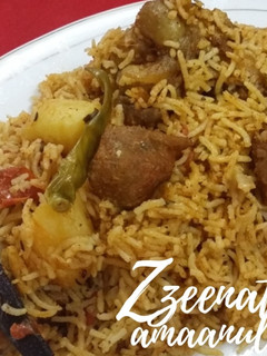 A picture of Hyderabadi Mutton Tahari/Hyderabadi Mutton Pulao.