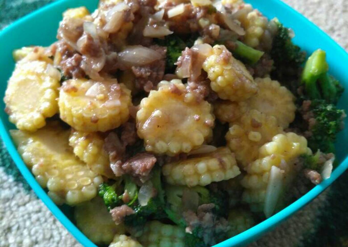 Daging cincang sayur saos tiram