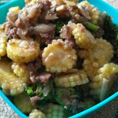 A picture of Daging cincang sayur saos tiram.
