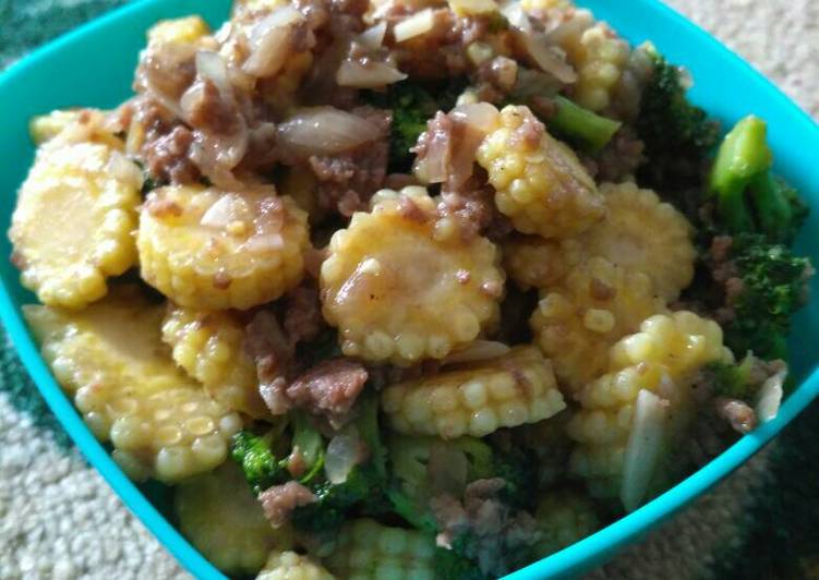 Resep masakan Daging cincang sayur saos tiram | Bahan Membuat Daging cincang sayur saos tiram Yang Enak Dan Mudah