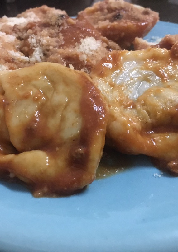 Una foto de Pasta rellena con verduras y carne, RIQUÍSIMO !
