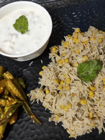 Easy Steps to Prepare Chana Dal khichdi with boondi ratia and aloo bhindi which So Delicious