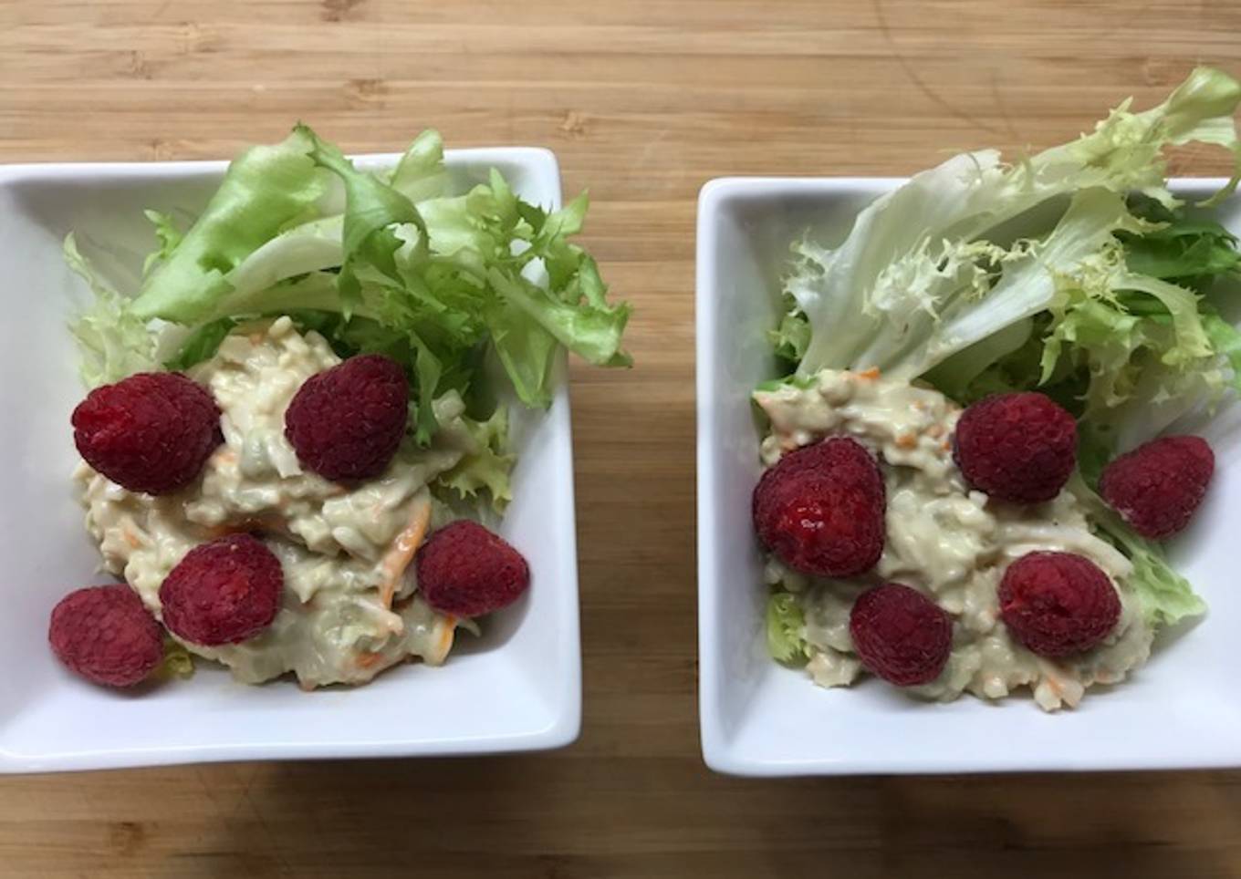 Salade Avocat Poire Surimi Framboise