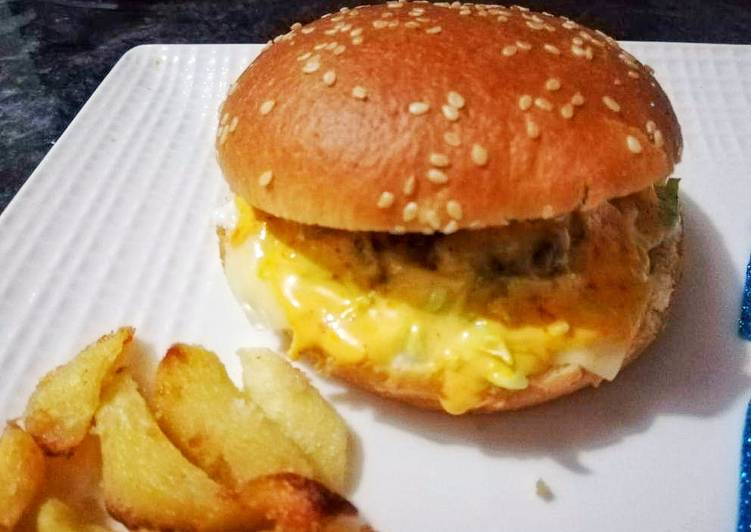 Recipe of Perfect Chicken cheese burger