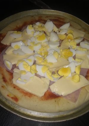 Una foto de Pizza de paleta y huevo