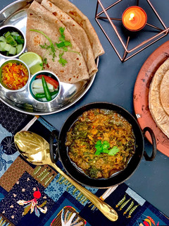 A picture of Palak Keema (ผักโขมเนื้อสับ).