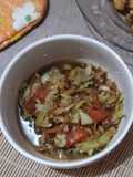 Tumis kol sawi kacang tanah