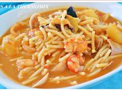 Una foto de cazuela de fideos