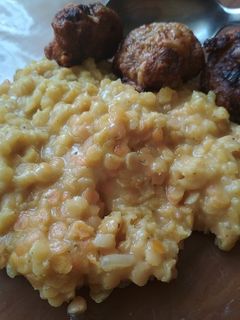 Vöröslencse főzelék recept fotója