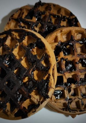 A picture of Cocoa chocolate Waffles 🧇.