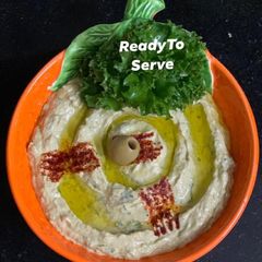 A picture of Healthy White Bean, Kale & grilled red bell pepper Hummus { Mediterrian }.