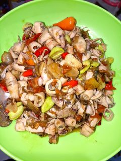 Foto resep Tumis cumi asin pete