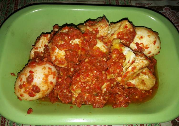 Telur balado bebek tahu