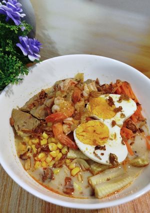 Foto resep Ramen Gulai Topping Telur Udang
