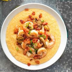A picture of Cajun Shrimp and Grits.