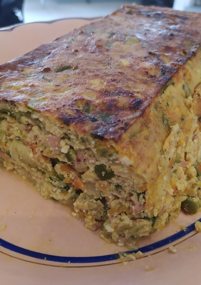 Una foto de Budín de atún, ricota y vegetales
