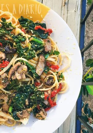 Una foto de Pasta Para Adictos a los Champiñones