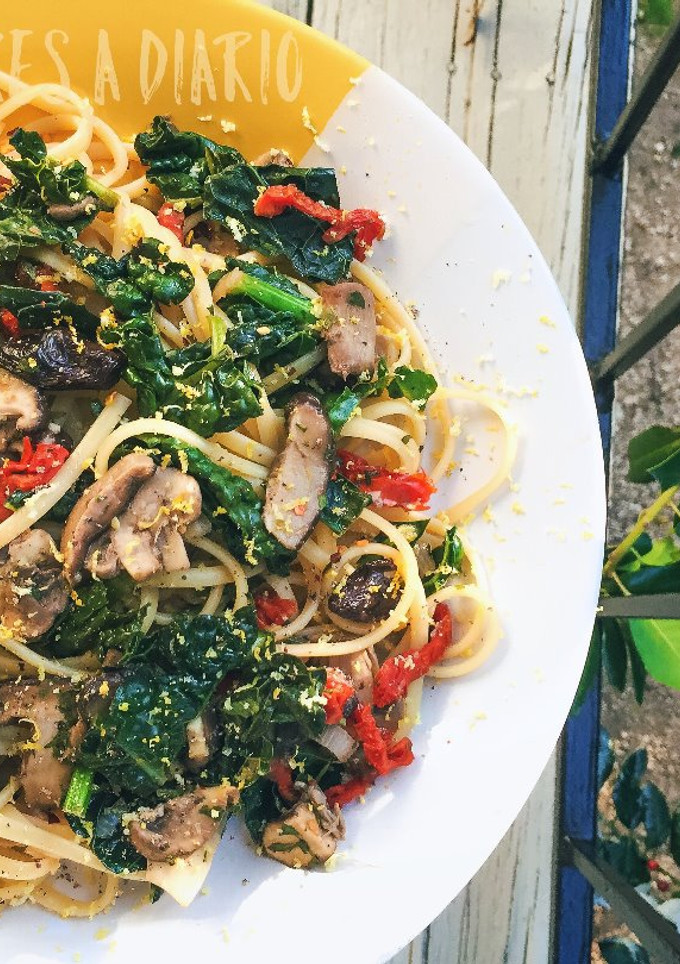 Una foto de Pasta Para Adictos a los Champiñones