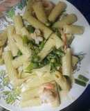 Pasta a la "no doy" (con camarones)