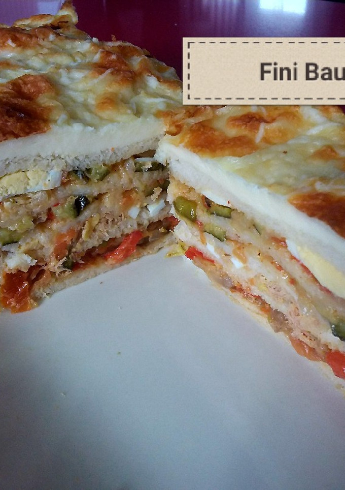 Una foto de Pastel de pisto con pan de molde