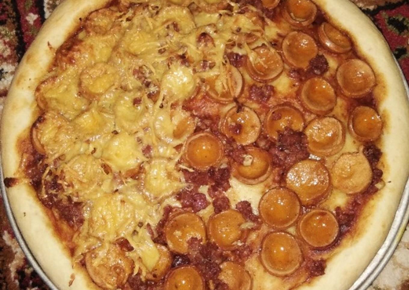 Pizza sosis kornet sederhana ������
