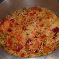 A picture of Beetroot pulao.
