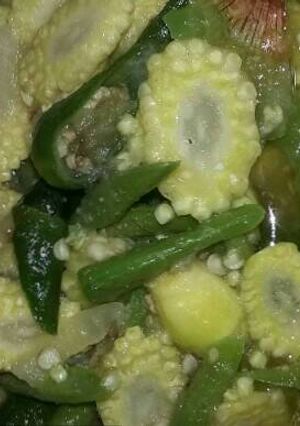 Foto resep Tumis buncis + jagung muda