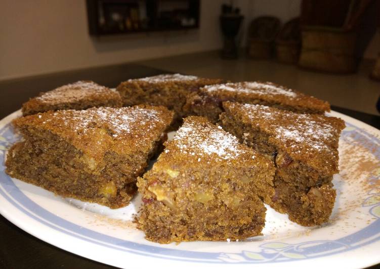 Eggless Chocolate date and walnut cake