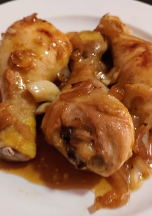 Una foto de Pollo al horno a la miel y mostaza