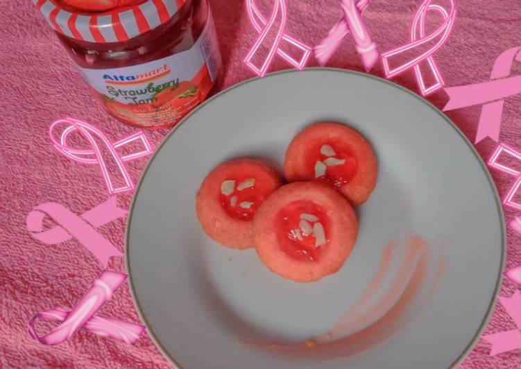 Langkah Mudah untuk Membuat Thumbprint Cookies Pink Eggles, Lezat Sekali