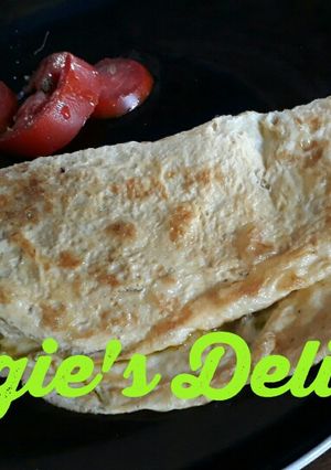 Una foto de Omelette De rajas con queso vegetal