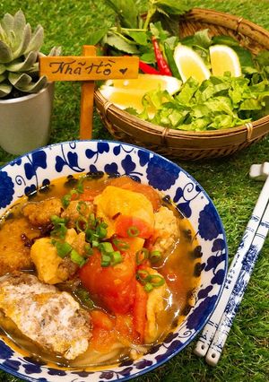 Hình của món BÚN RIÊU CUA (nấu nhanh kiểu nước ngoài).