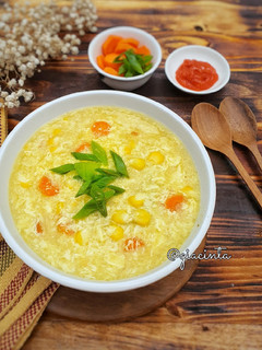 Foto resep Sup telur kocok jagung dan wortel