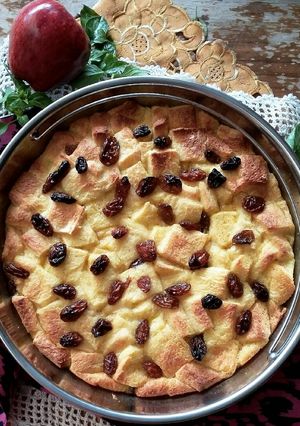 Foto resep Old-fashioned raisin bread pudding