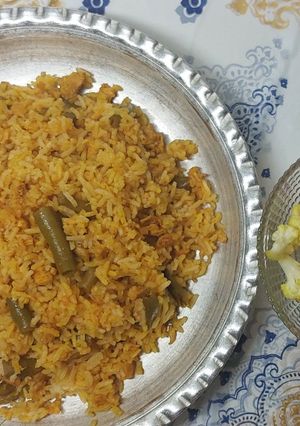 عکسی از دستور لوبیا پلو(لوبیا سبز)