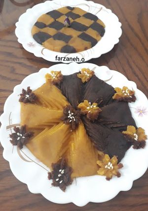 عکسی از دستور حلوای دورنگ
