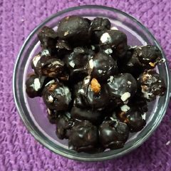 A picture of Makhana two ways chocolate and peri peri.