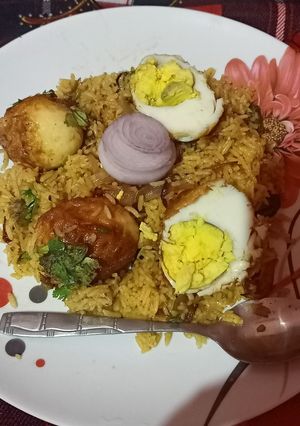 A picture of Egg biryani.