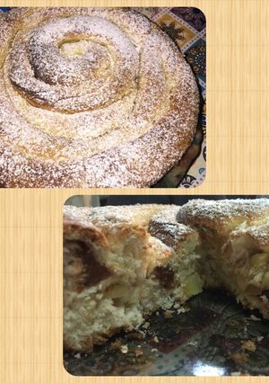 Una foto de Torta espiral de manzana y membrillo 🍏🍎