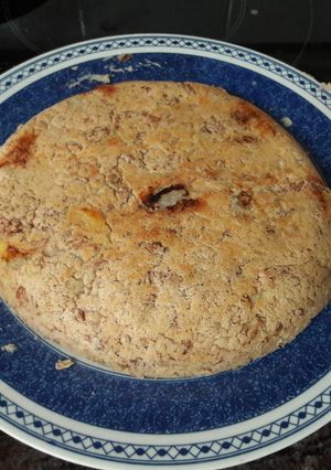 Una foto de 🇪🇸  Tortilla "española" de alubias sin harina y vegana 🍳